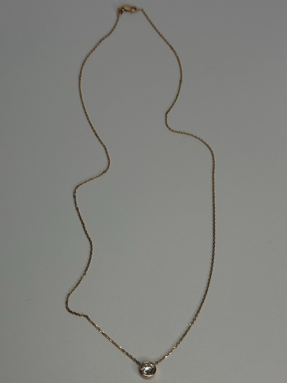 14K YELLOW GOLD DIAMOND 0.46 CARAT NECKLACE LENGTH 18 INCH