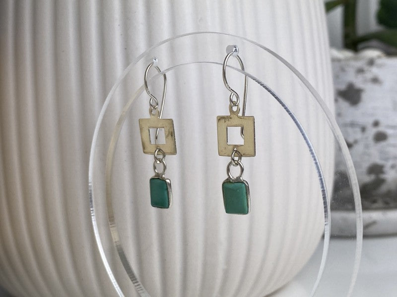 925 Sterling Silver Malachite Earrings