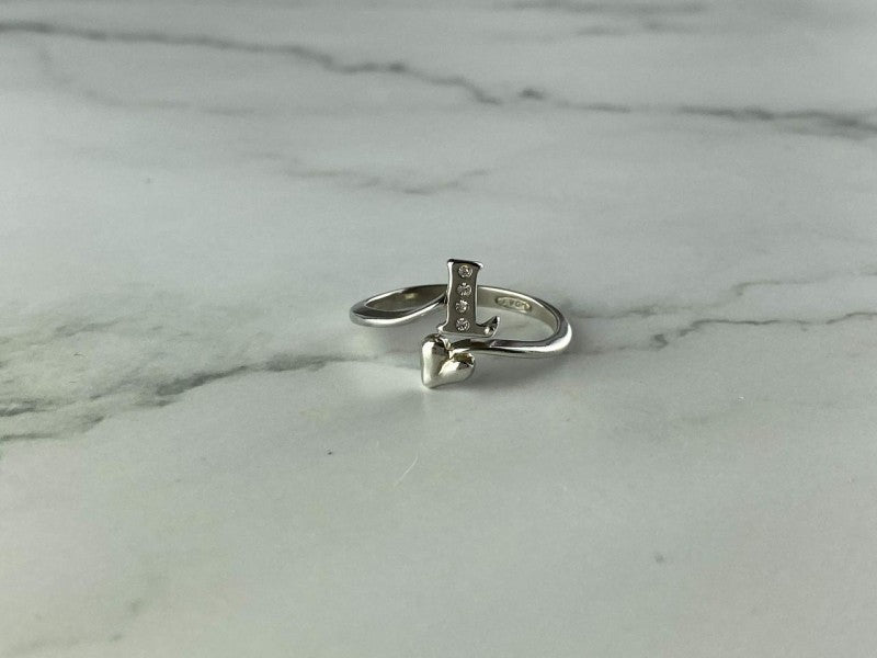 925 Sterling Silver CZ "Love" Ring Size 8