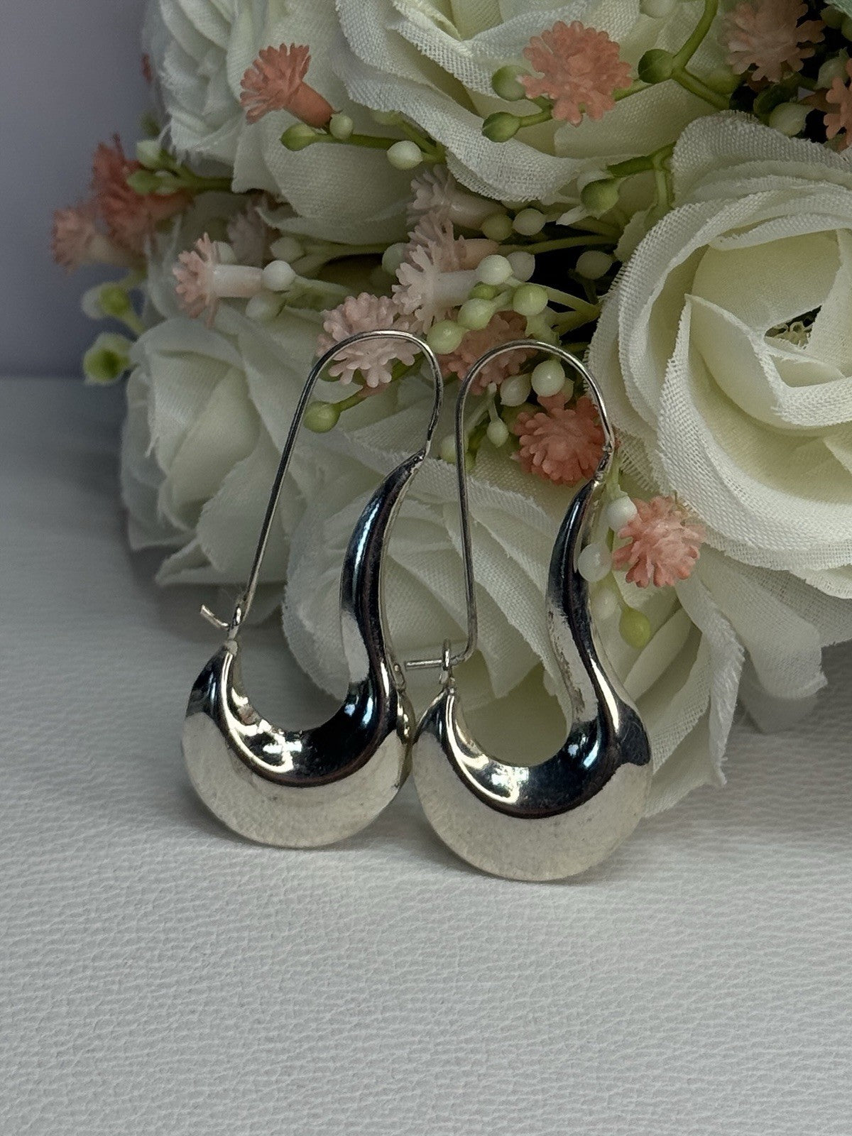 Elegant 925 Sterling Silver Earrings Length 1.90 Inch