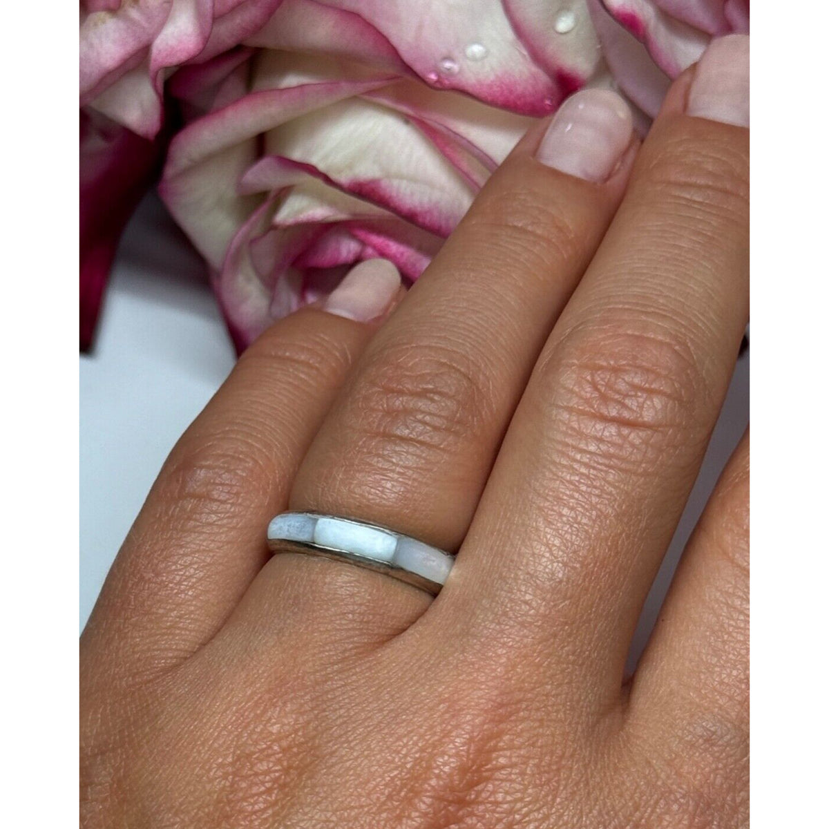 925 Sterling Silver Abalone Ring Size 5.5
