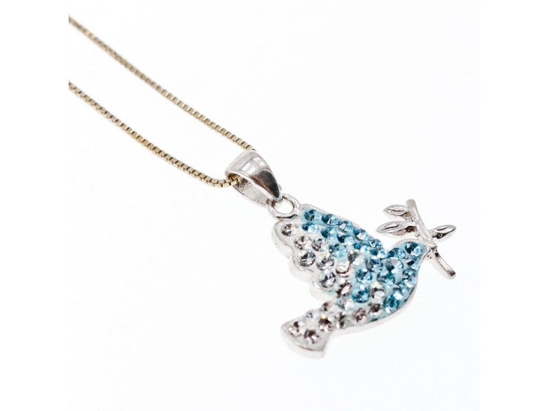 925 Sterling Silver CZ "Bird" Chain With Pendant Italy