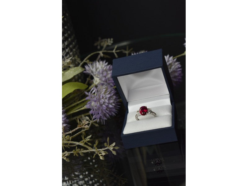 925 Sterling Silver Pink Topaz and CZ Ring Size 6.5