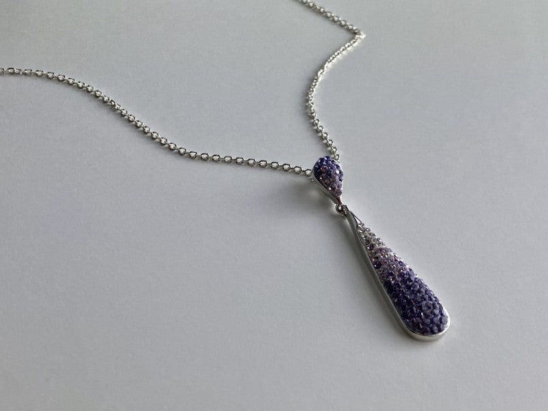925 Sterling Silver CZ "Drop" Chain With Pendant