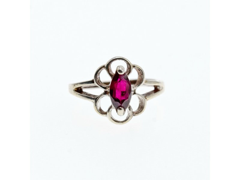 925 Sterling Silver Almandine Ring Size 5.5