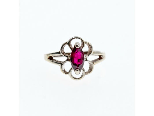 925 Sterling Silver Almandine Ring Size 5.5