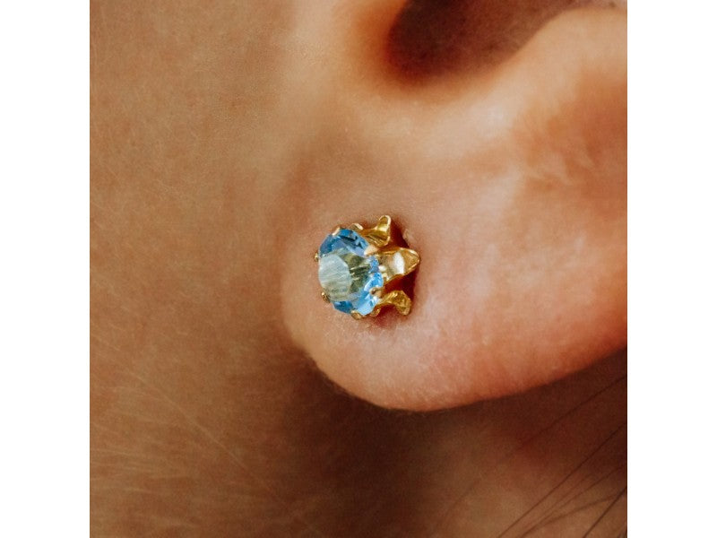 14K Yellow Gold Topaz Earrings