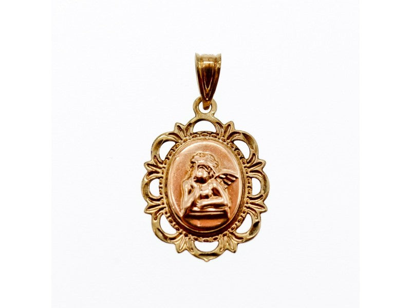 14K Yellow Gold Incense "Guardian Angel" Chain With Pendant
