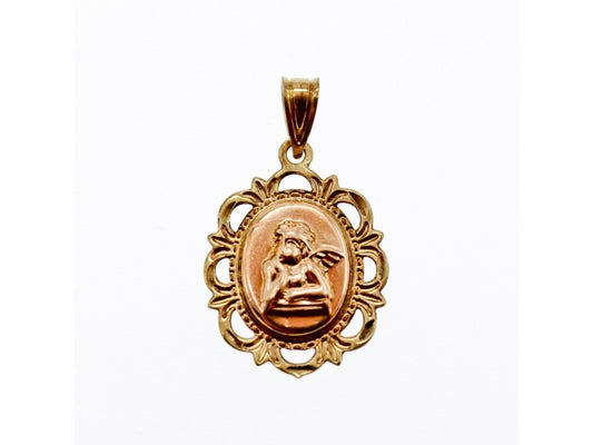 14K Yellow Gold Incense "Guardian Angel" Chain With Pendant