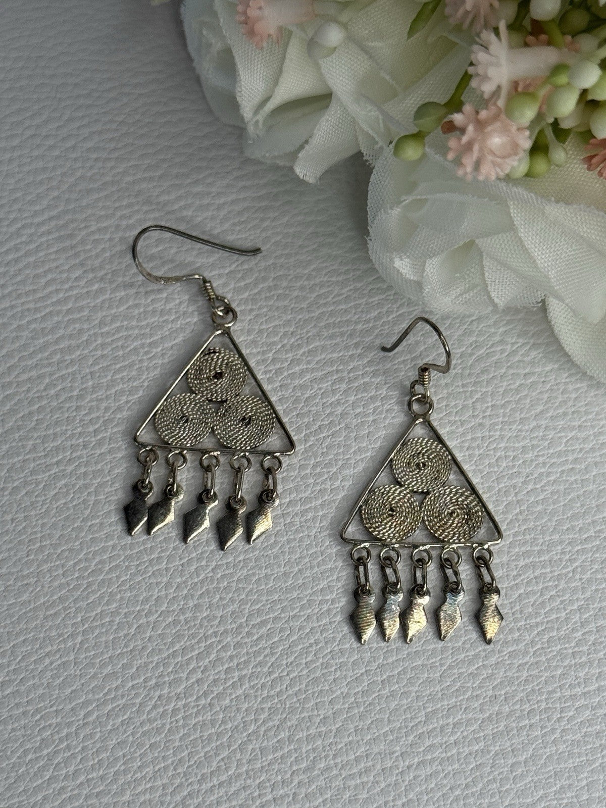 925 Sterling Silver Earrings Length 1.70 Inch
