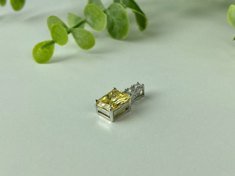 925 Sterling Silver Yellow & White CZ Pendant