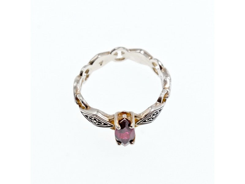 925 Sterling Silver Almandine Ring Size 7