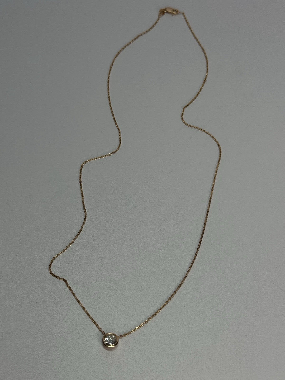 14K YELLOW GOLD DIAMOND 0.46 CARAT NECKLACE LENGTH 18 INCH