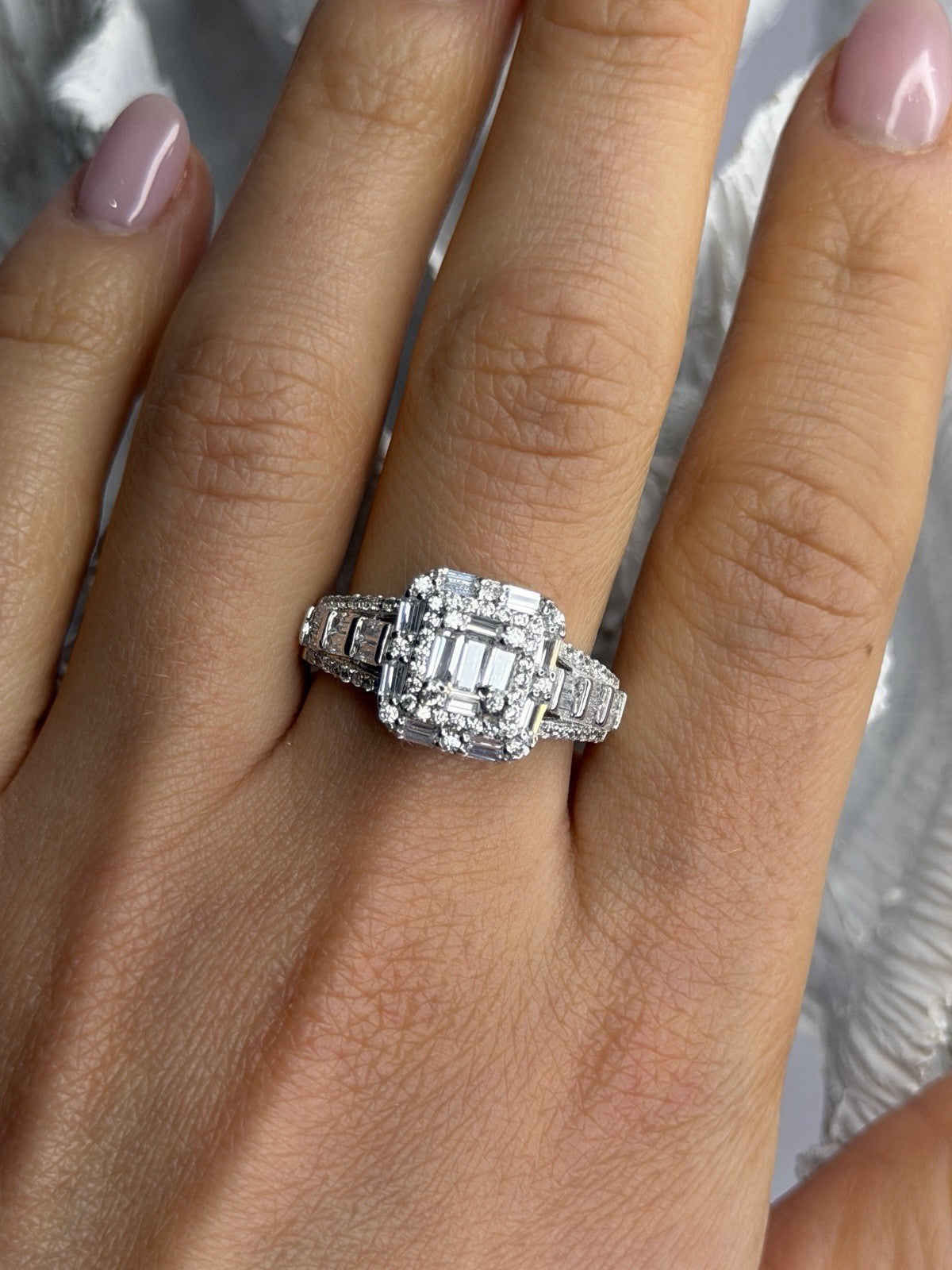 Beautiful Shiny 925 Sterling Silver Cz Ring Size 10