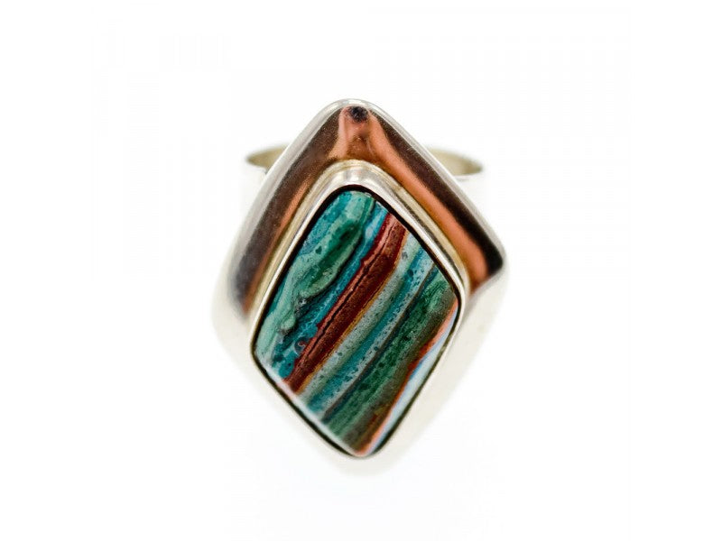 Vintage 925 Sterling Silver Jasper Ring Size 7