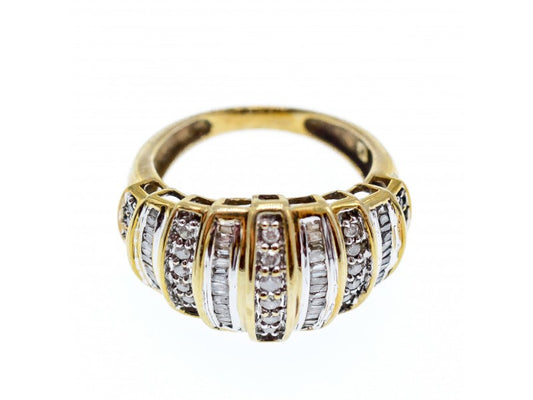 10K Yellow Gold Diamonds Ring Size 8
