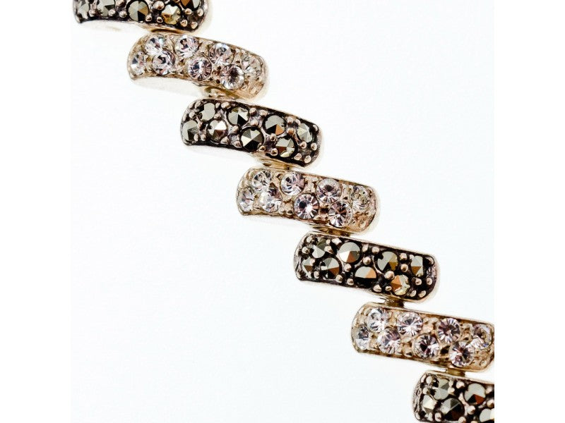 925 Sterling Silver CZ & Marcasites Bracelet