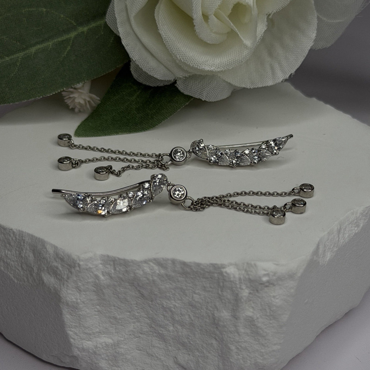 Ear Climbers Ear Crawlers 925 Sterling Silver Cz Earrings