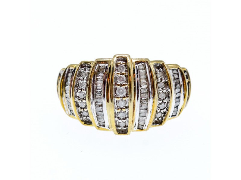 10K Yellow Gold Diamonds Ring Size 8