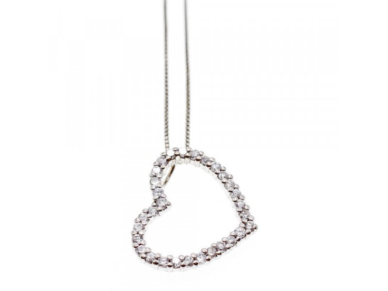 925 Sterling Silver CZ "Heart" Chain with Pendant