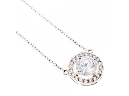 925 Sterling Silver CZ Pendant Necklace