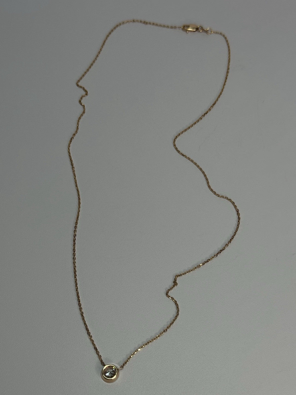 14K YELLOW GOLD DIAMOND 0.46 CARAT NECKLACE LENGTH 18 INCH