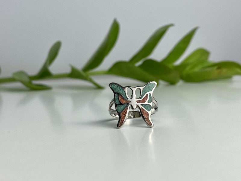 Ring "butterfly" With Enamel Size 6.5