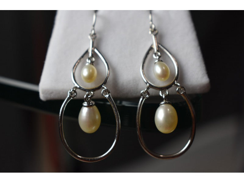 925 Sterling Silver Pearls Earrings