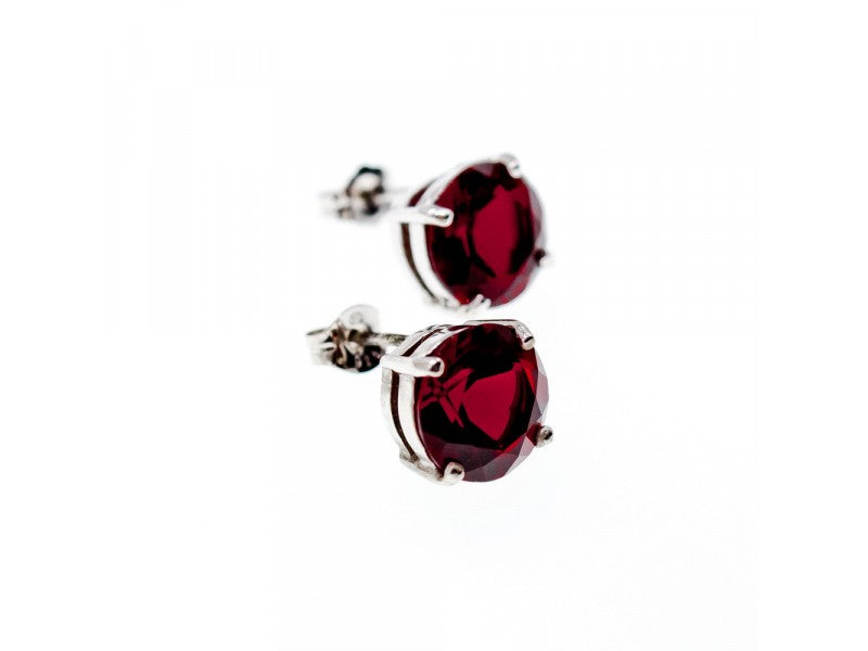 925 Sterling Silver Garnet Earrings