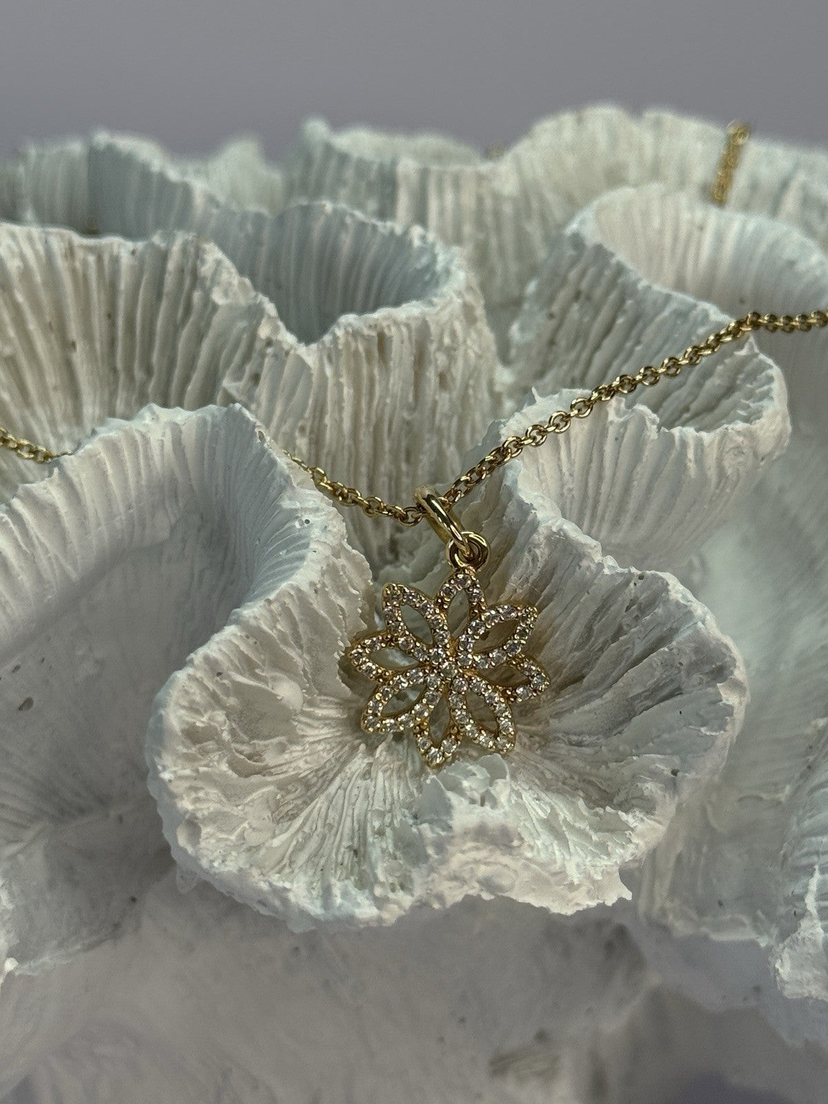 PANDORA 14K 585 YELLOW GOLD CZ NECKLACE LENGTH 23 INCH