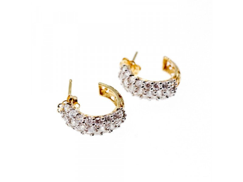 14K Yellow Gold CZ Shine Earrings