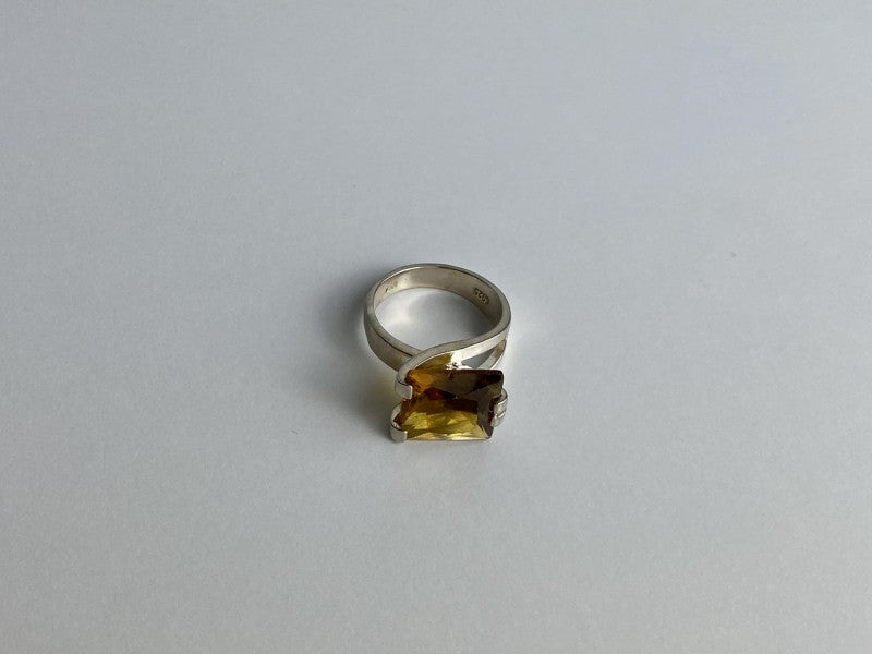 Vintage 925 Sterling Silver Heliodor Ring Size 6.75