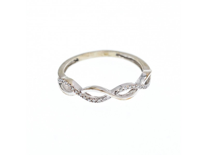 10K White Gold Diamonds Ring Size 7