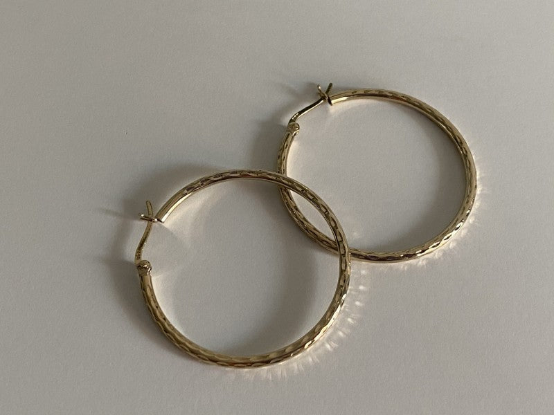 925 Sterling Silver Gold Plated Hoop Earrings