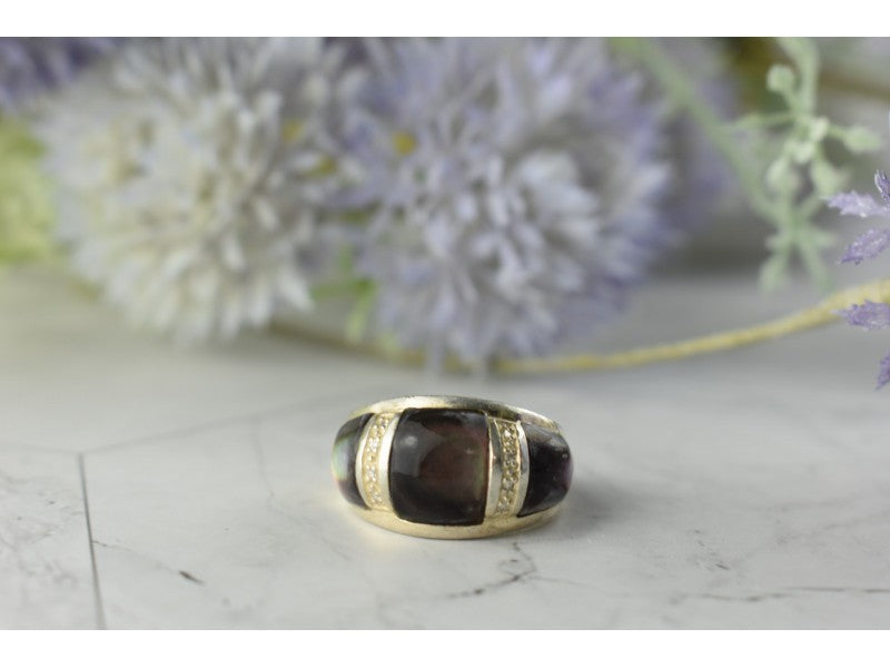 925 Sterling Silver Mother OF Pearl Ring Size 8
