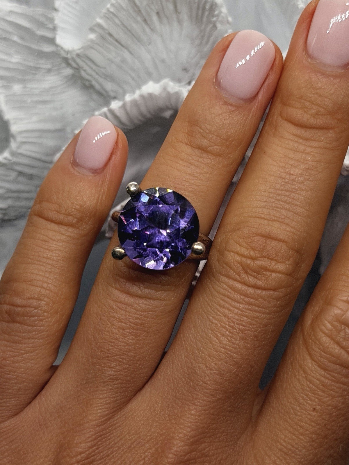 925 Sterling Silver Mystic Topaz Purple Blue Ring Size 5.5