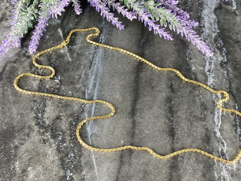 925 Sterling Silver Gold Plated Chain Milor Italy 30.3 In
