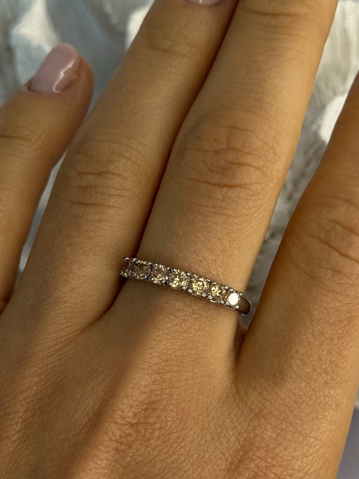 925 Sterling Silver Shiny CZ Ring Size 10