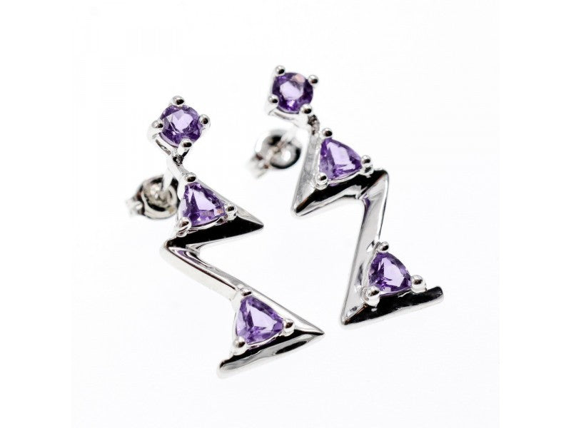 925 Sterling Silver Tourmaline Earrings Italy