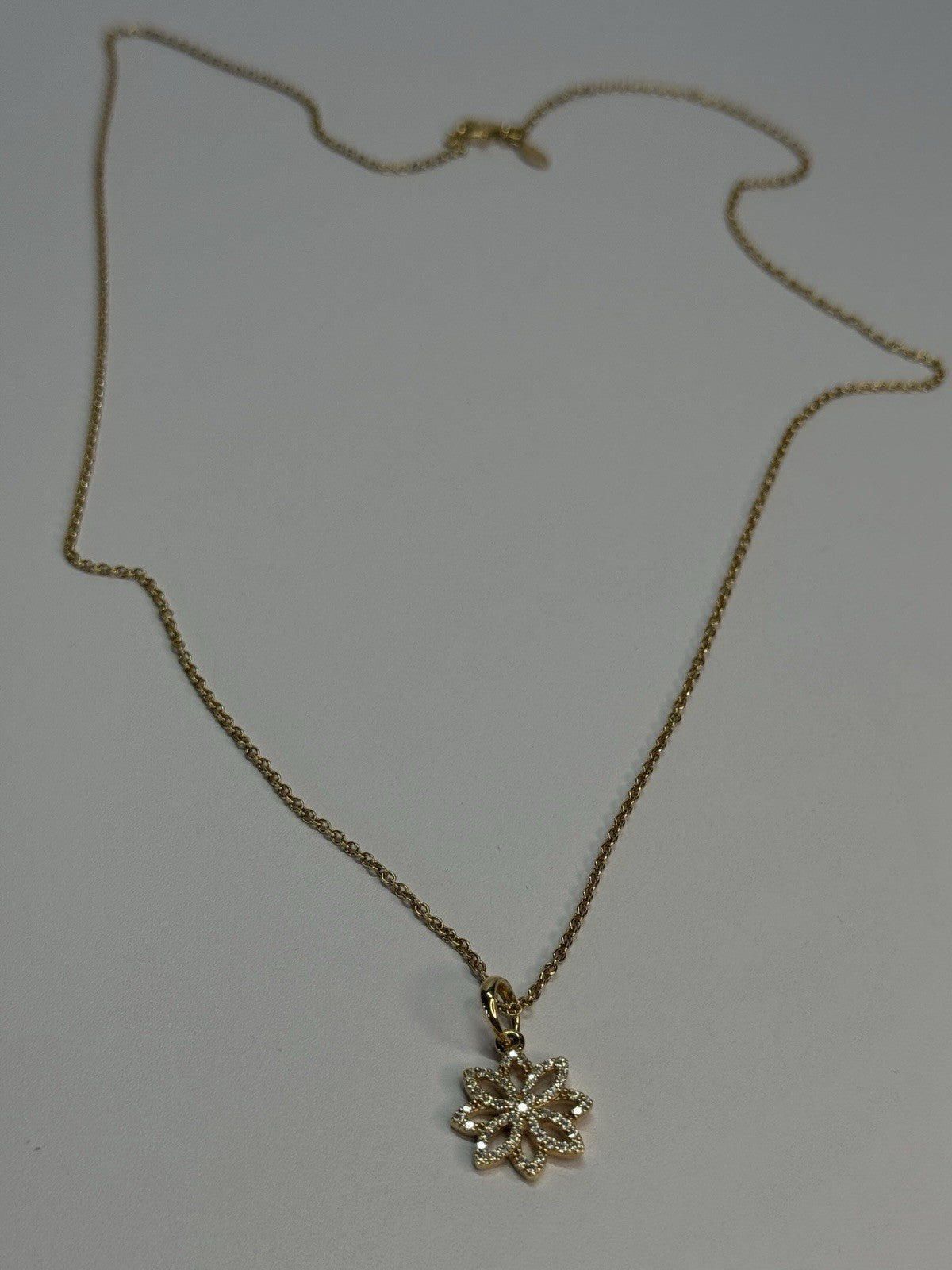 PANDORA 14K 585 YELLOW GOLD CZ NECKLACE LENGTH 23 INCH