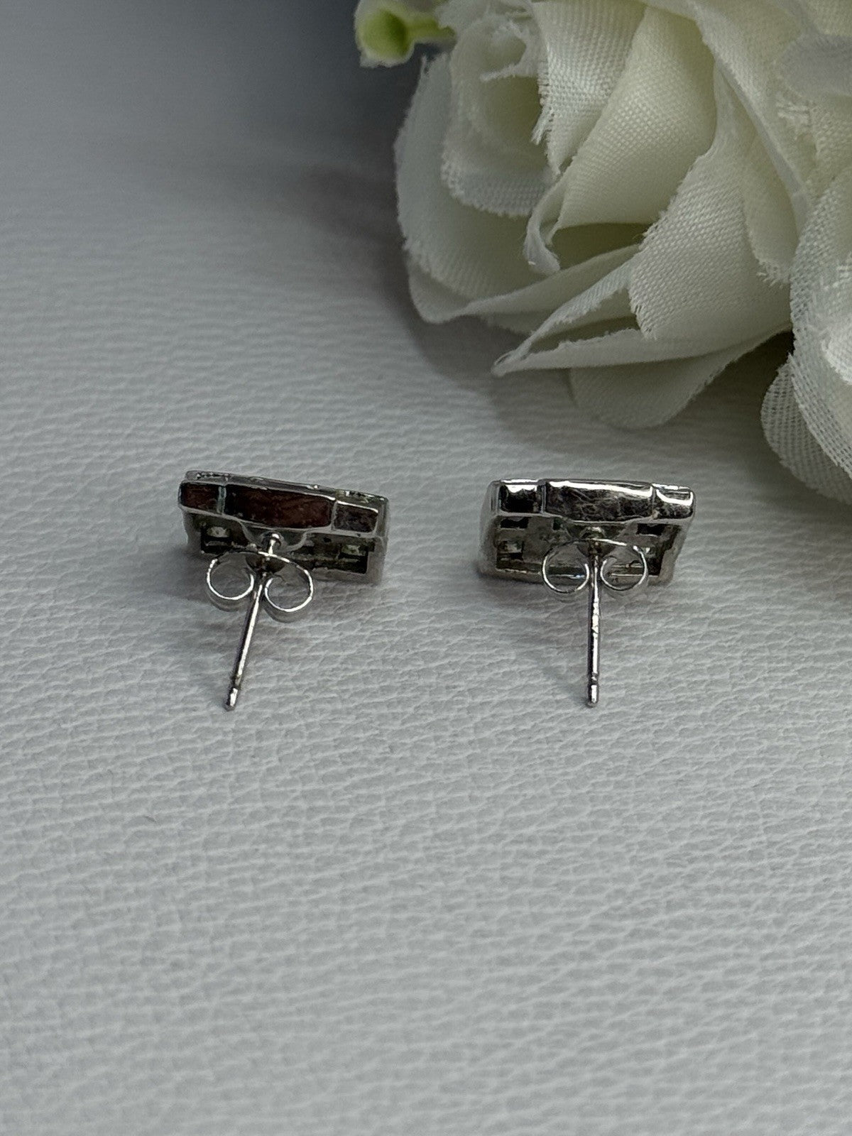 925 Sterling Silver Multicolor Spinel Earrings Length 0.46 Inch