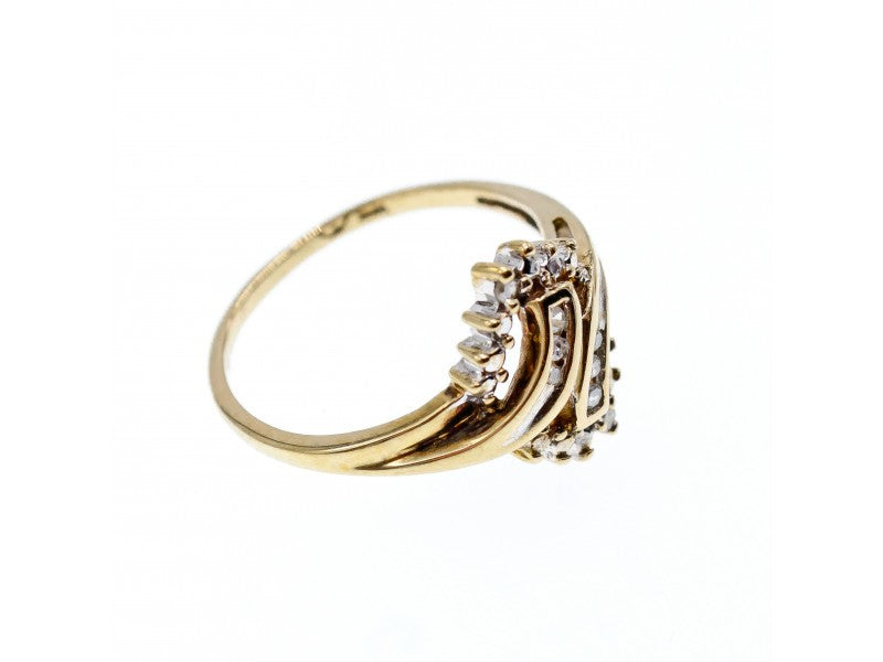 10K Yellow Gold Diamonds Ring Size 7.5