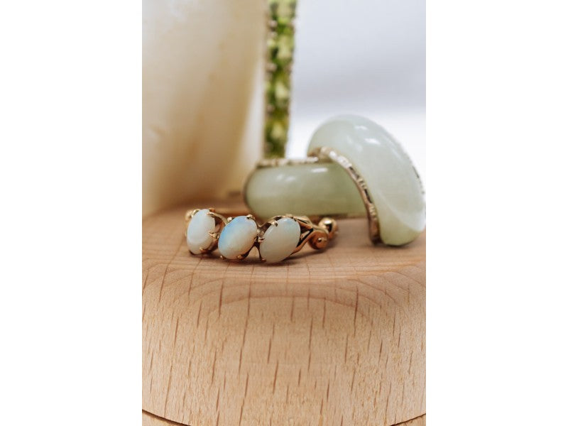 925 Sterling Silver Nephrite Stud Earrings