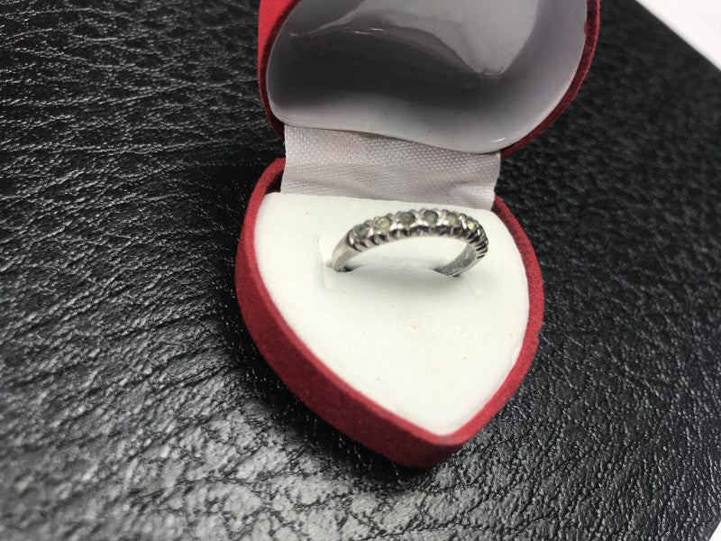 925 Sterling Silver Green CZ Ring Size 6.5