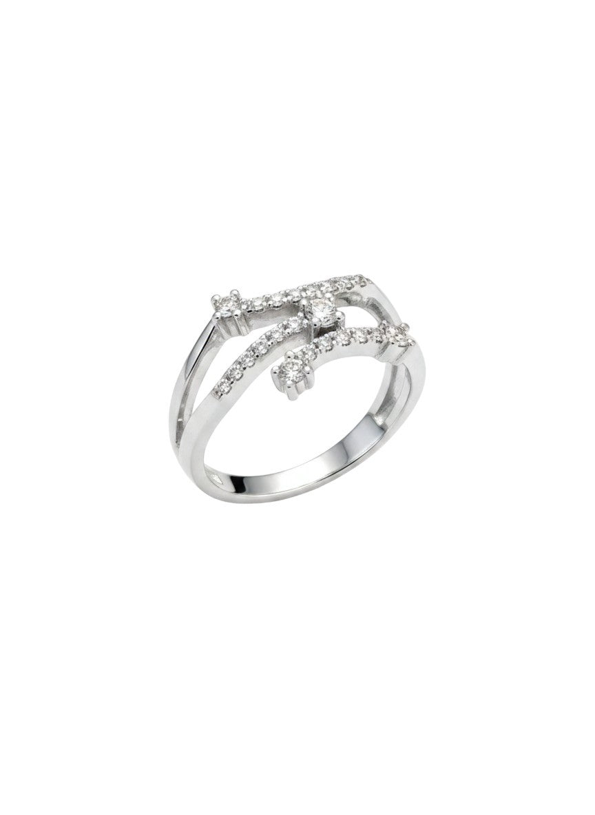 Classy 10K White Gold Diamond tcw 0.18 ct Ring Size 7