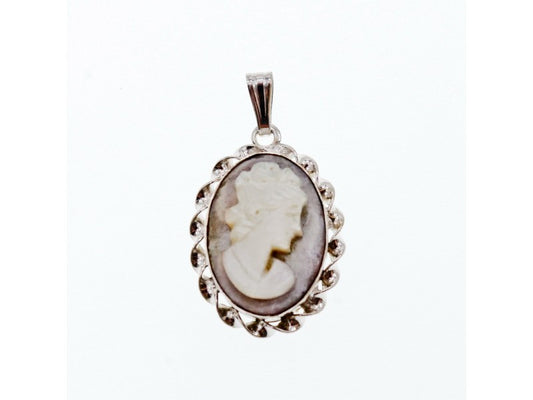 925 Sterling Silver Shell Cameo Pendant