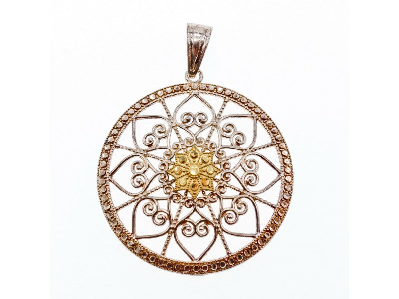 925 Sterling Silver & 14k Yellow Gold Pendant