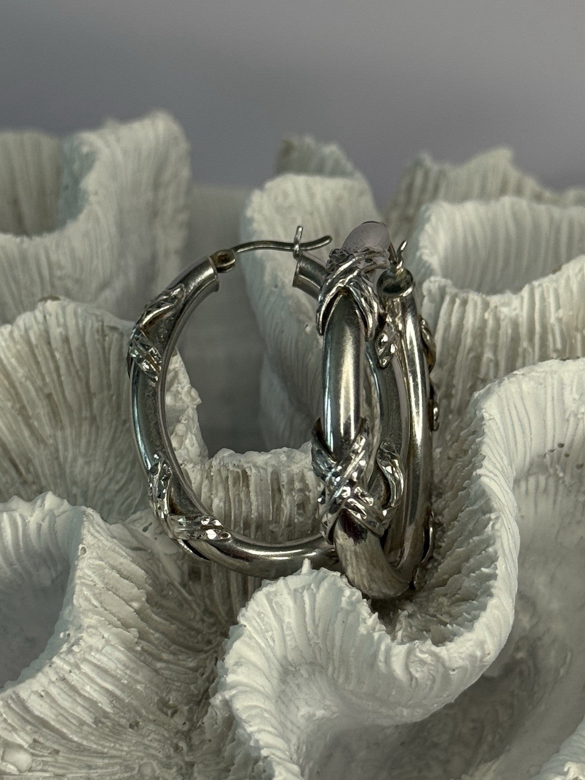 Classy 925 Sterling Silver Earrings Length 1.60 Inch