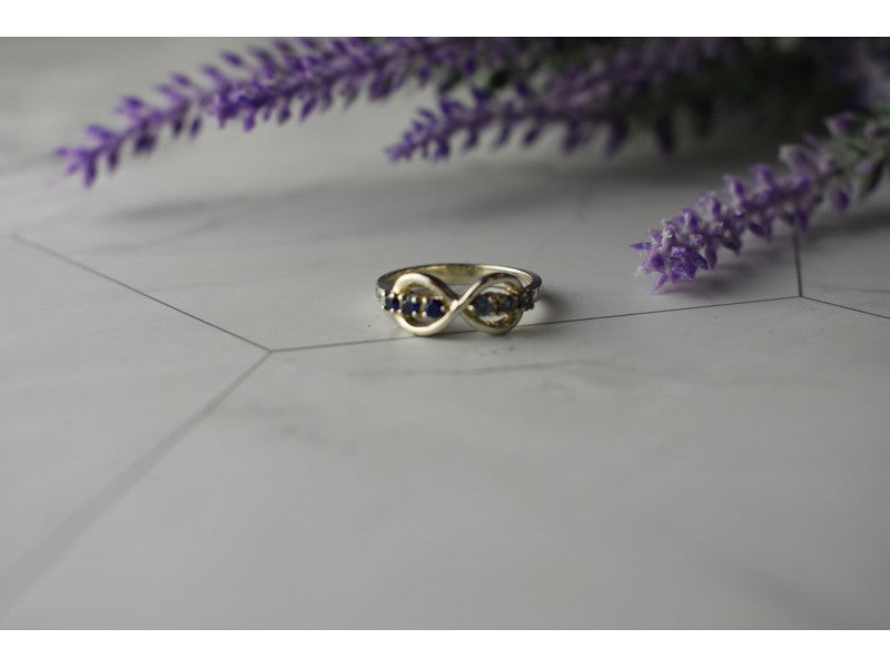 925 Sterling Silver Blue Tourmaline & Spinel Ring Size 5.5 Megan Ray