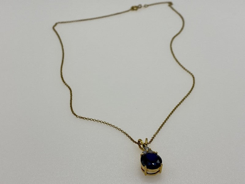 925 Sterling Silver Gold Plated Spinel & CZ Chain With Pendant